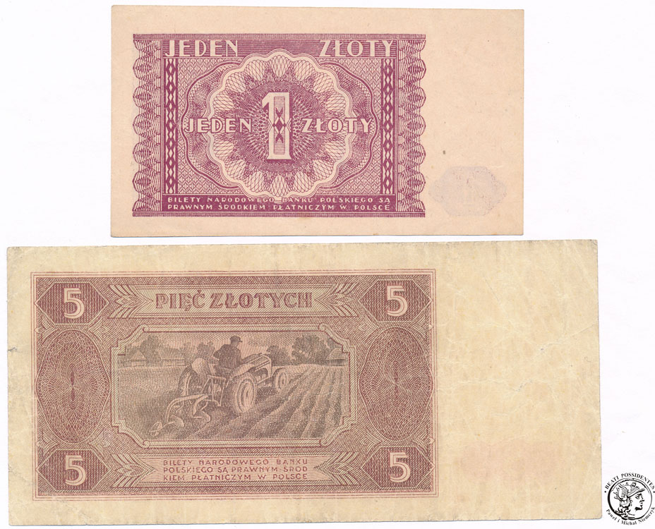 Banknot 1 + 5 złotych 1946-1948