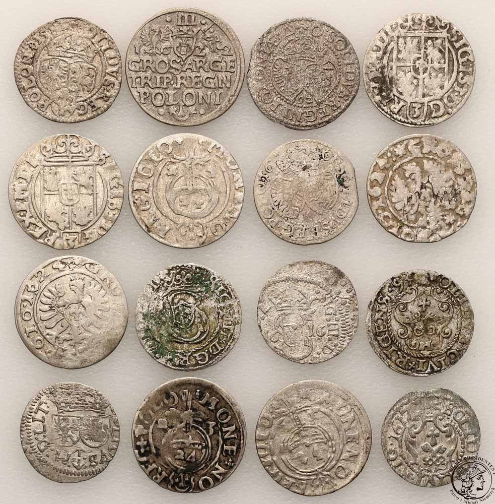 Zygmunt III Waza monety srebrne lot 16 szt st. 3