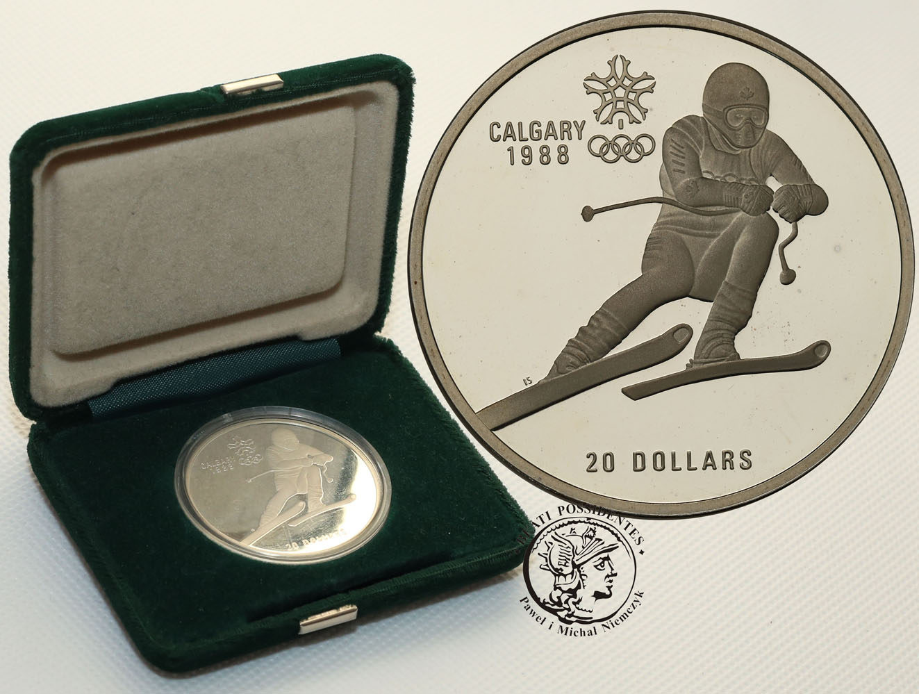 Kanada 20 dolarów 1987 Olimpiada Calgary Narciarz
