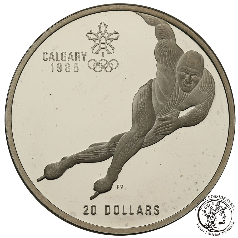 Kanada 20 dolarów 1987 Olimpiada Calgary Łyżwiarz