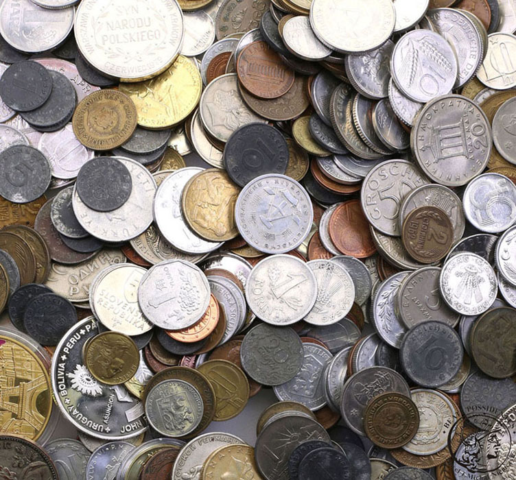 OGROMNY ZESTAW monet ze świata RÓŻNE - 1,4 kg