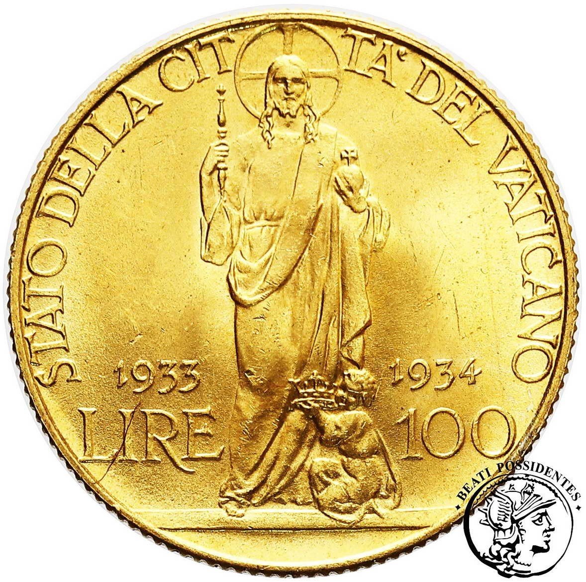 Watykan Pius XI 100 lirów 1933/4 st.1/1-