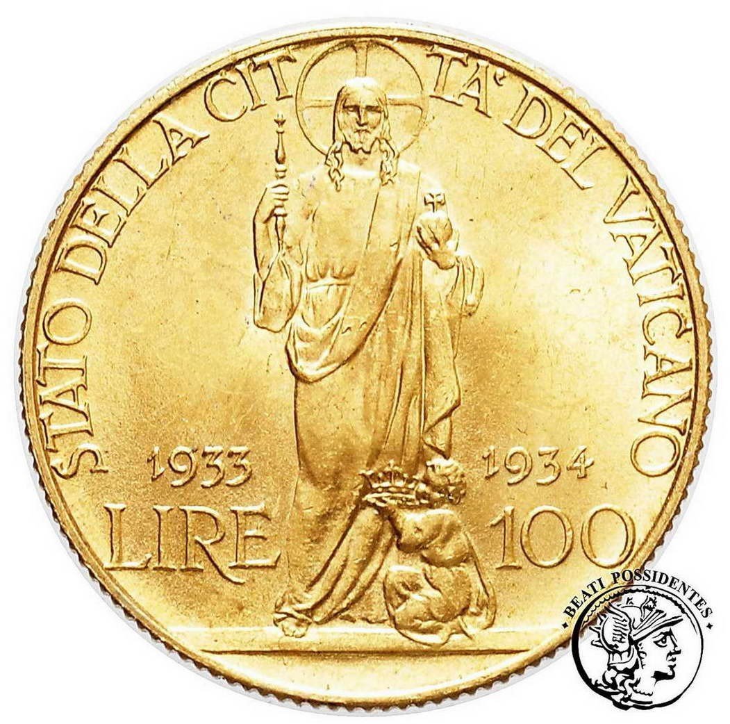 Watykan 100 Lire 1933/34 Pius XI st.1