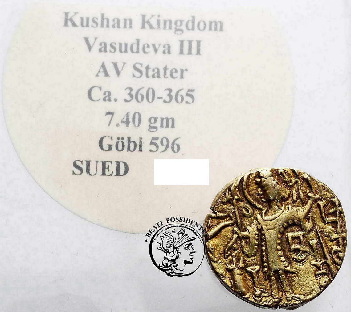 Indie Królestwo Kushan Vasudeva III Złoty Stater 360-365 n.e.