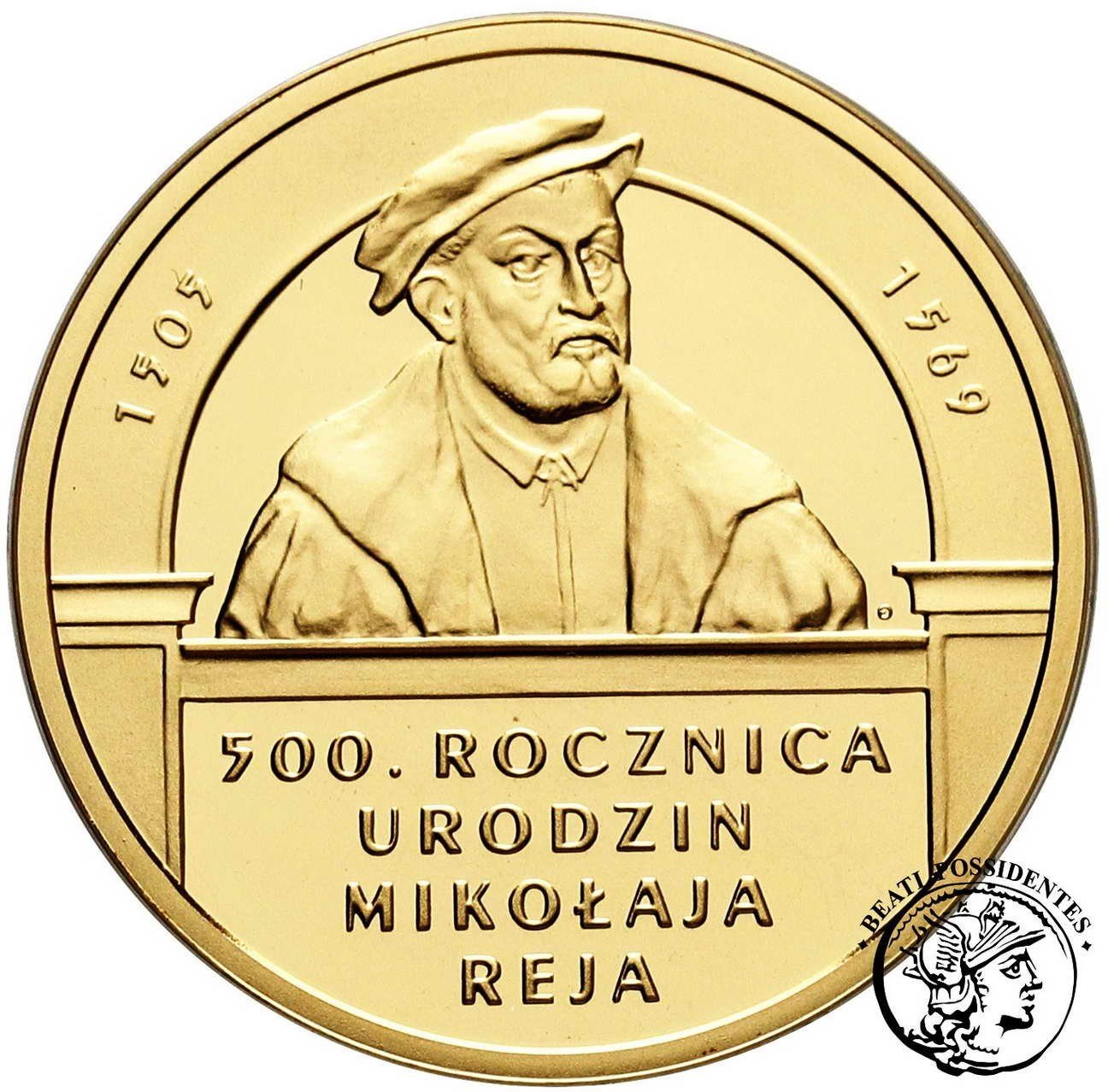 Polska III RP 200 zł 500 rocznica urodzin Mikołaja Reja 2005 st. L
