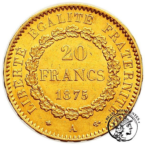 Francja Republika 20 Franków 1875 A st.2-