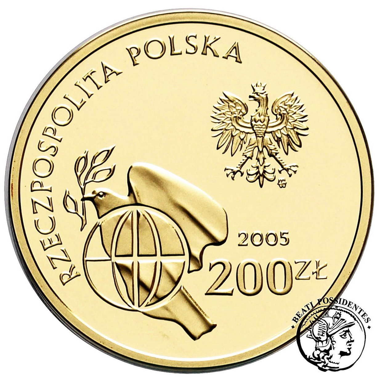 Polska III RP 200 zł 2005 Zakończenie II Wojny Światowej st.L