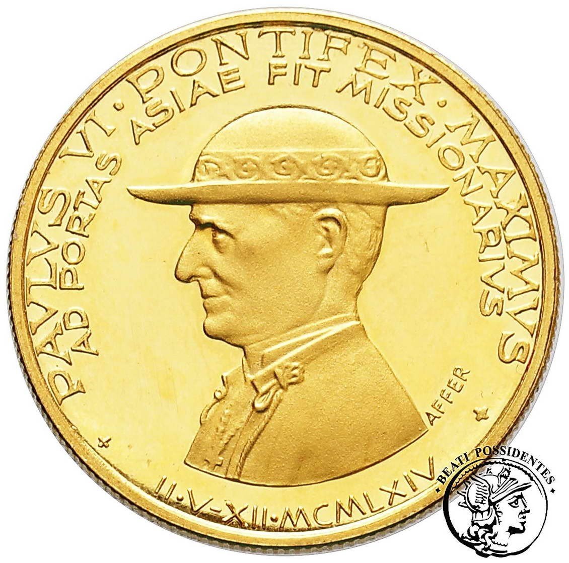 Watykan medal złoto Paweł VI 1964 st.L/L-