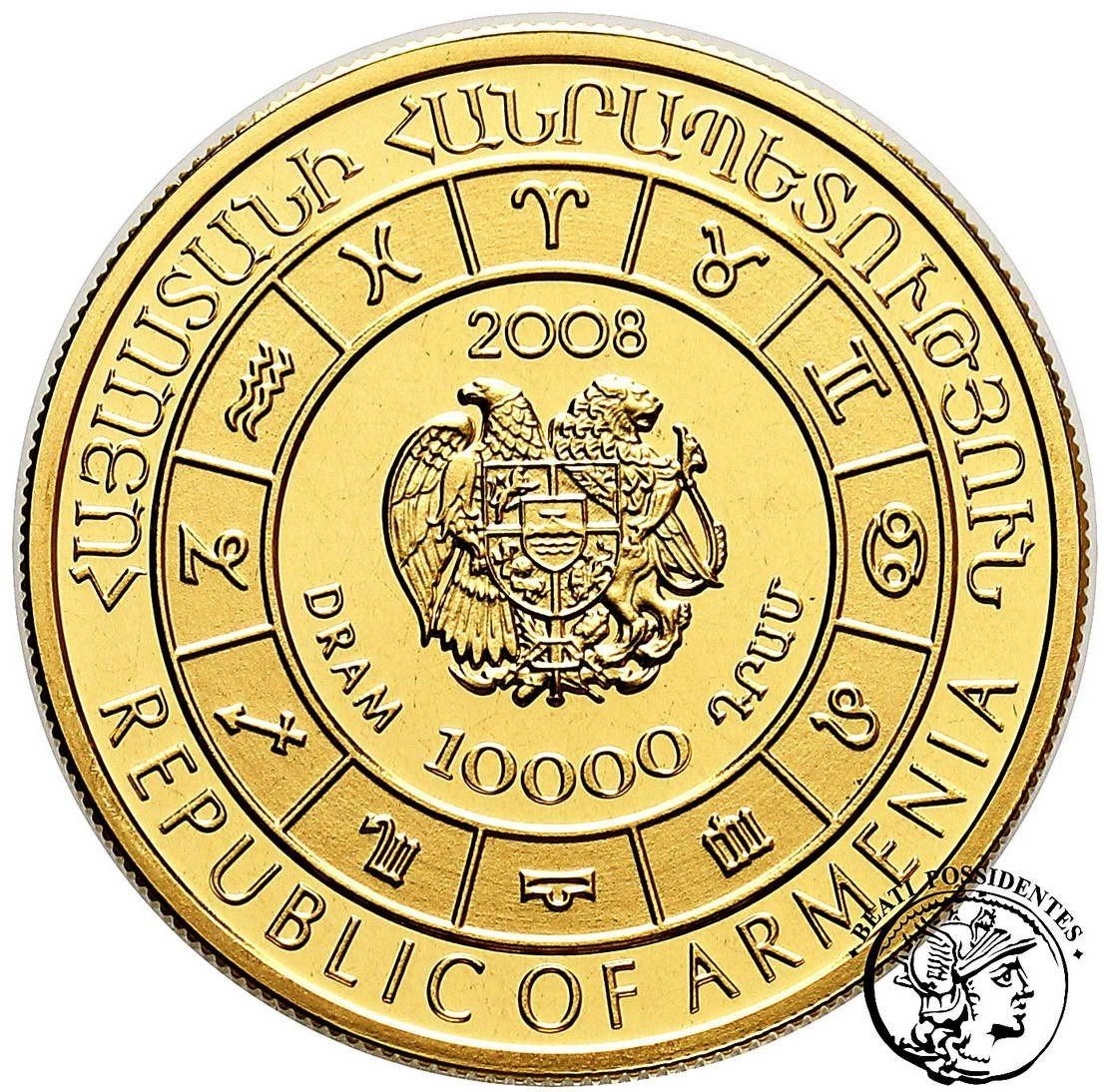 Armenia 10 000 Dram 2008 Znaki zodiaku- skorpion