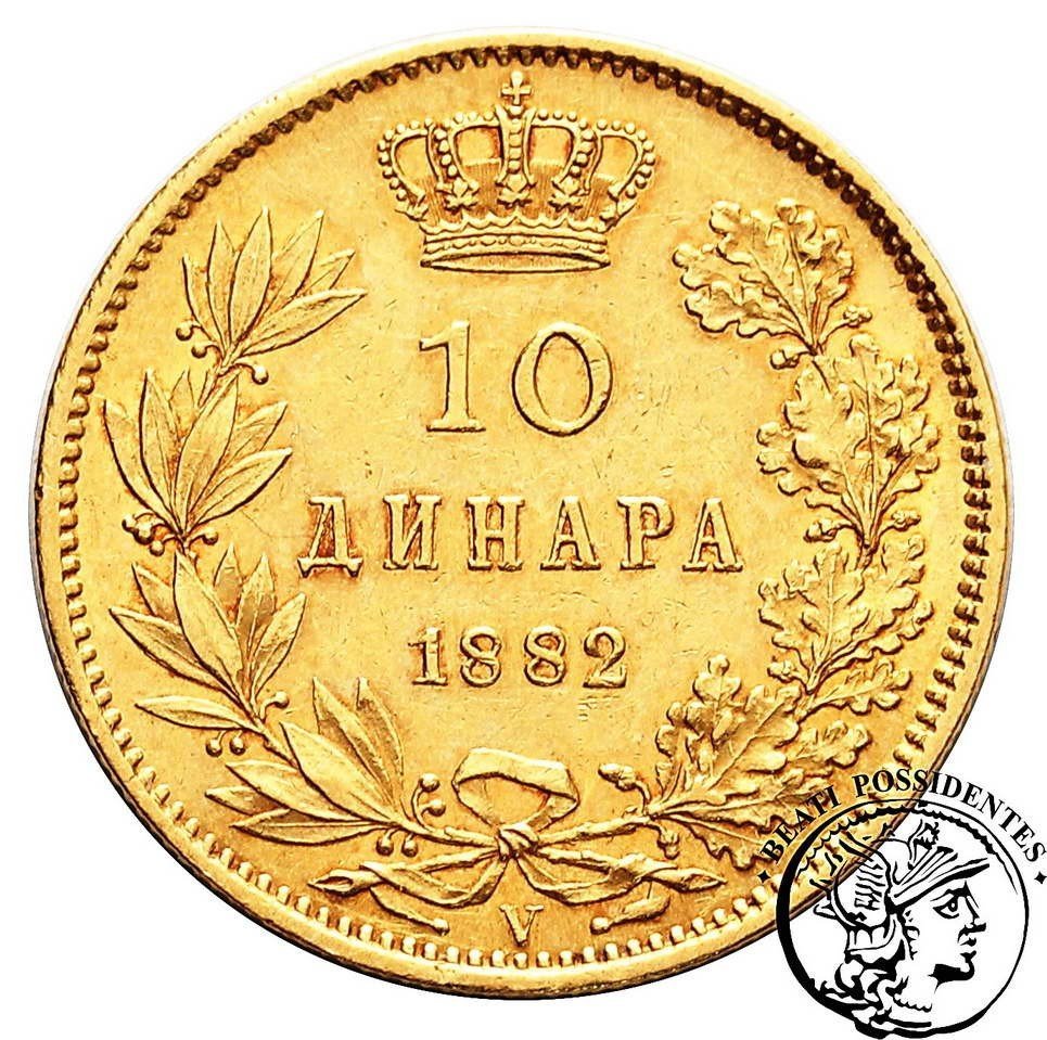 Serbia 10 Dinarów 1882 st.3+