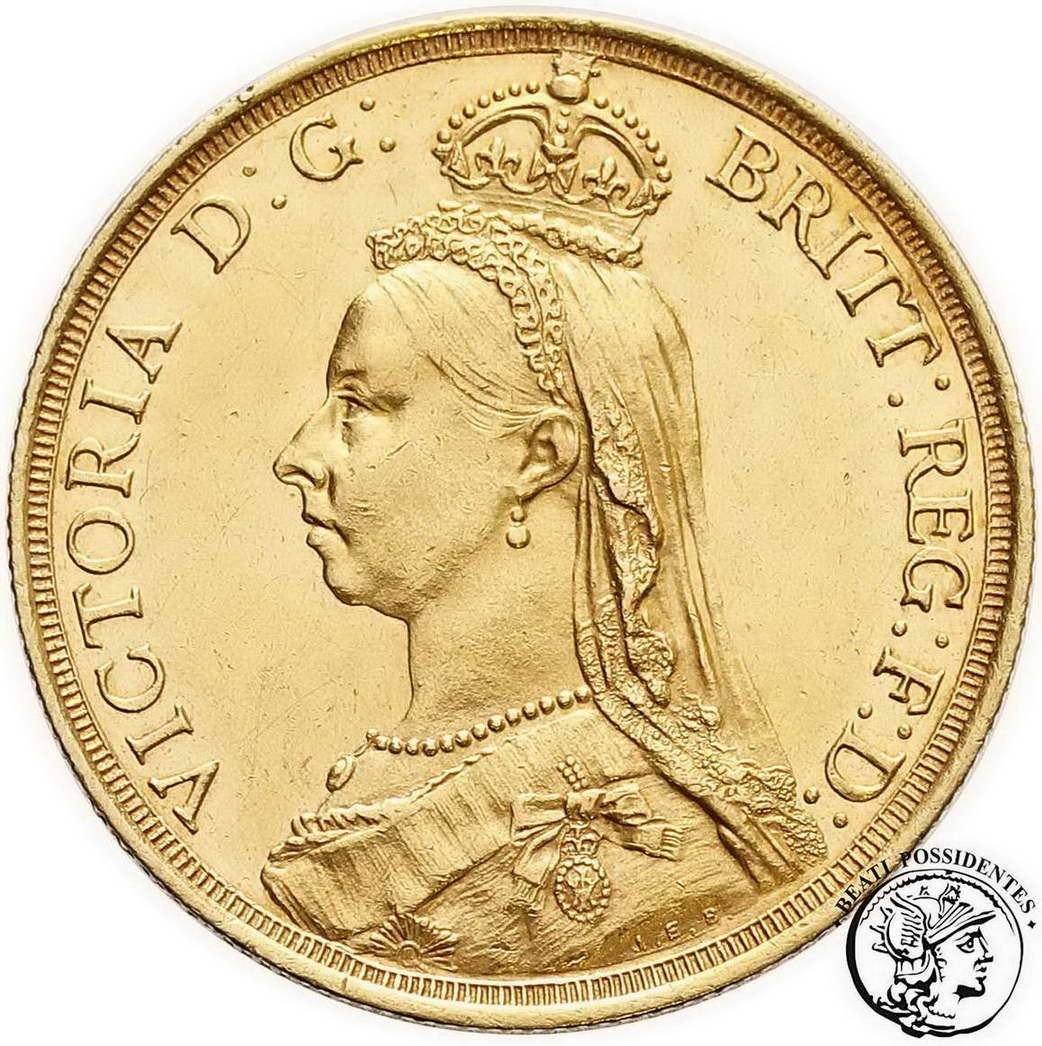 Wielka Brytania Victoria 1887 2 suwereny st. 2
