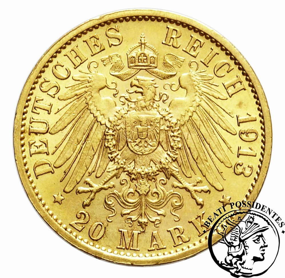 Niemcy Prusy Wilhelm II 20 Marek 1913 A (mundur) st.2