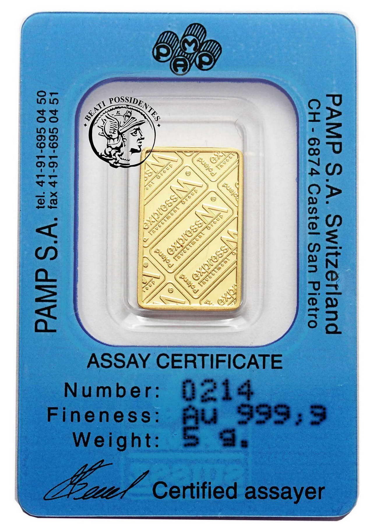 Szwajcaria sztabka 5 g Au .9999 Wacław II Król Polski 1291-1305 st.1