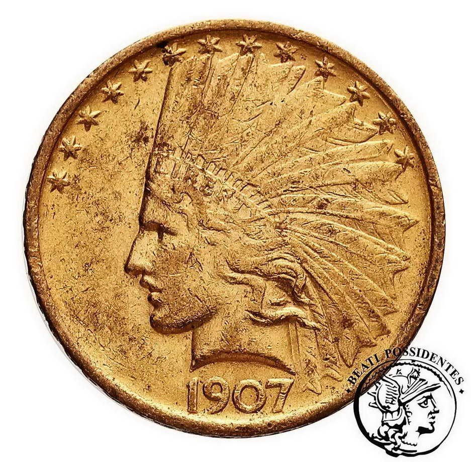USA 10 dolarów 1907 Filadelfia st. 3+