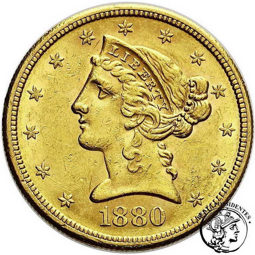 USA 5$ Dolarów 1880 s San Francisco st.2
