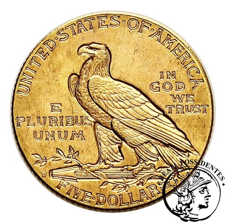 USA 5 $ dolarów 1909 D /Denver/ Indianin st. 2