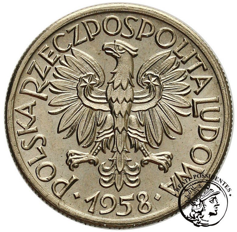 Polska PRL PRÓBA Nikiel 50 groszy 1958 wieniec kłosów st 1