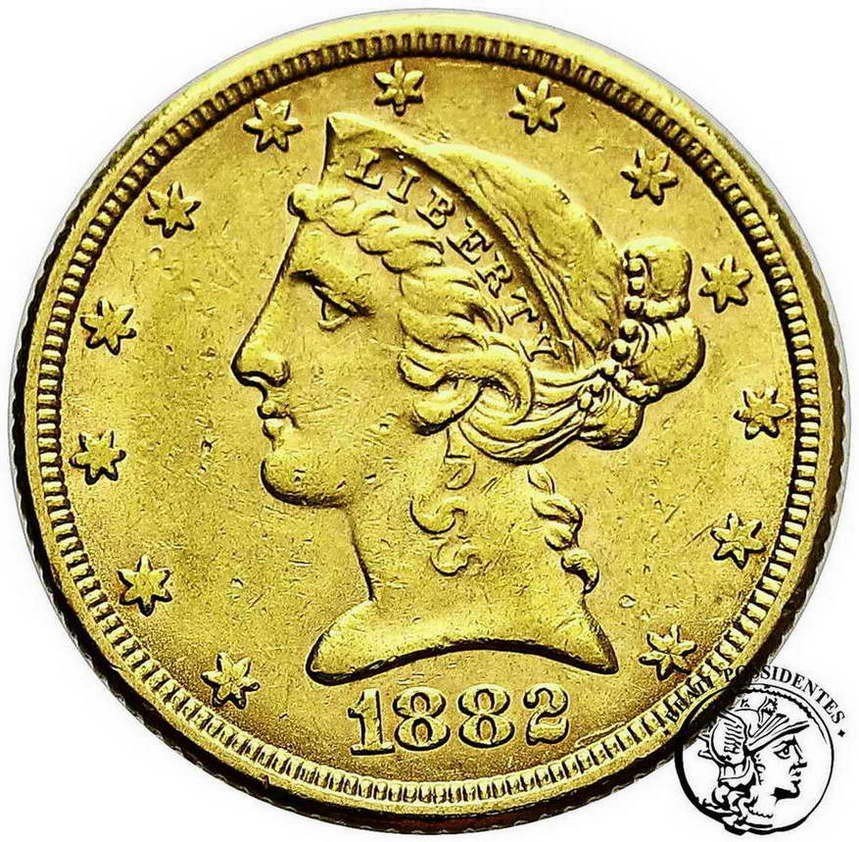 USA 5$ Dolarów 1882 Philadelphia st.3