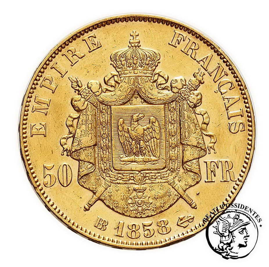 Francja 50 Franków 1858 Napoleon III 