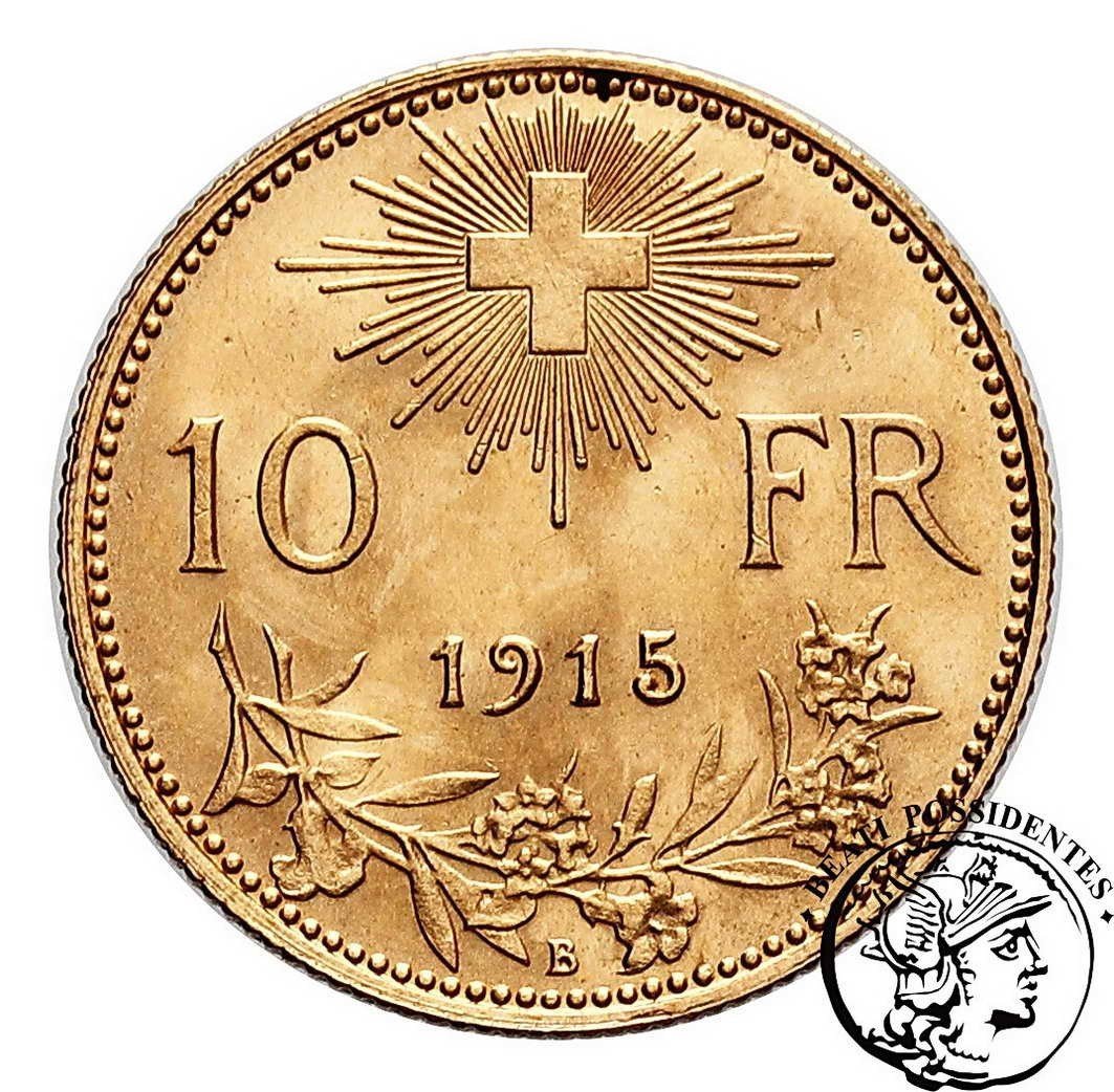 Szwajcaria 10 Franków 1915 Vreneli st. 1/1-