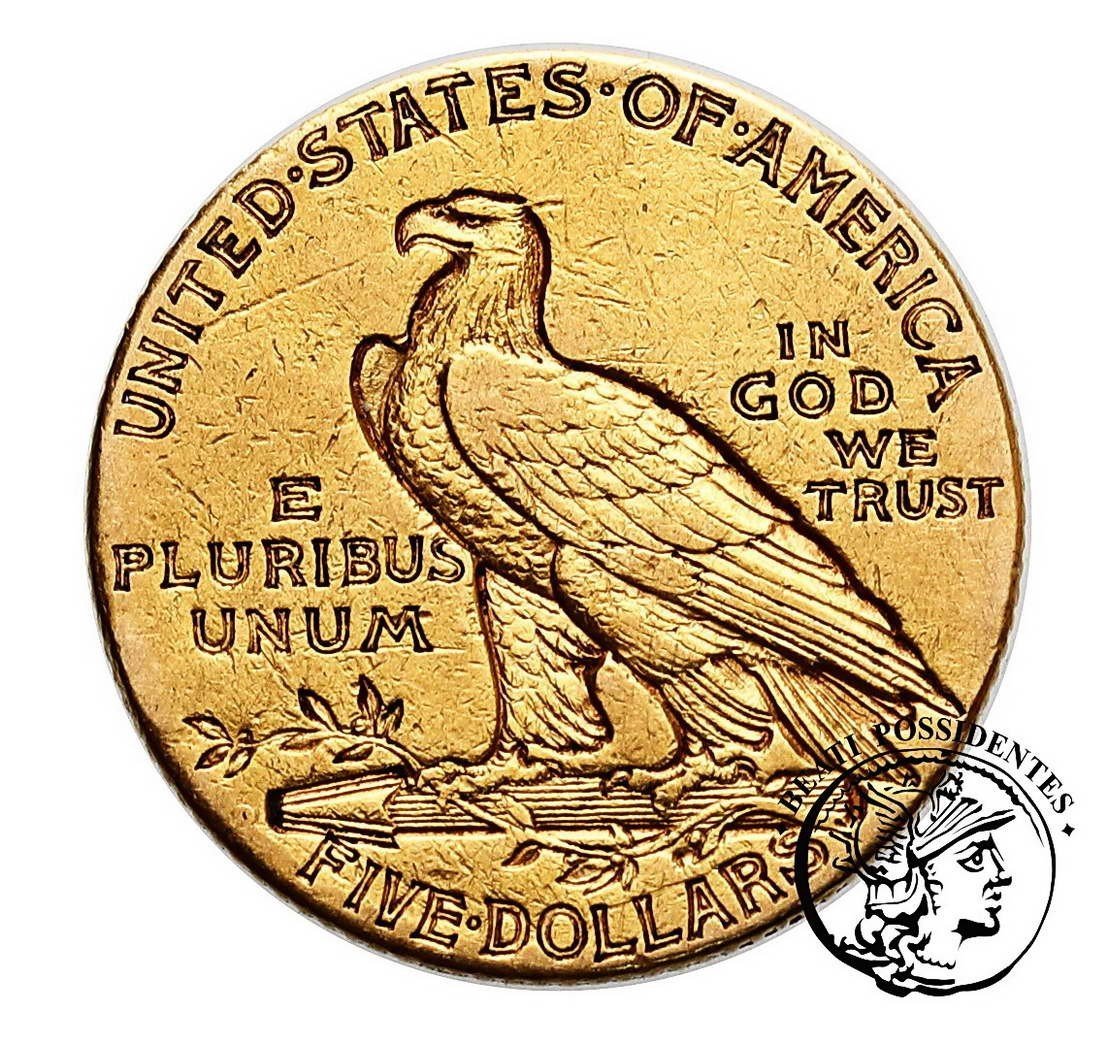 USA 5 dolarów 1909 Denver Indianin st. 3