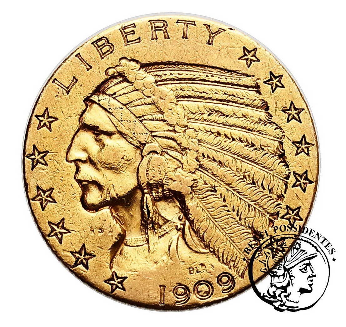 USA 5 dolarów 1909 Denver Indianin st. 3
