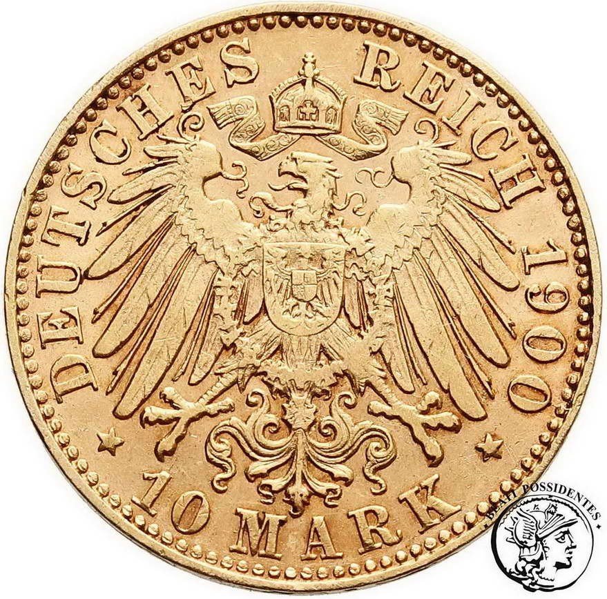 Niemcy Saksonia 10 Marek 1900 E Albert st.3+