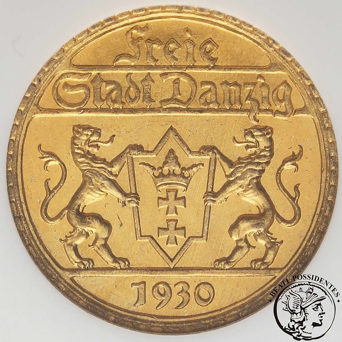 Polska Wolne Miasto Gdańsk 25 Guldenów 1930 NGC MS66