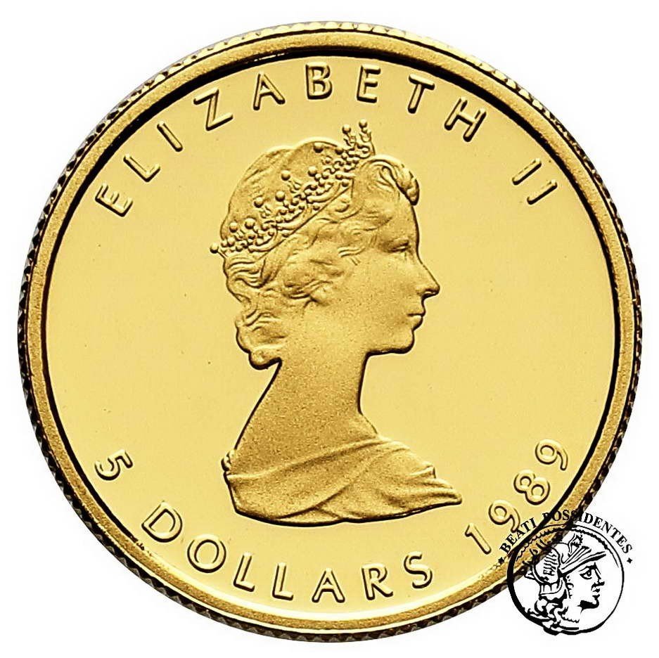 Kanada 5 dolarów 1989 (1/10 uncji złota) st.L