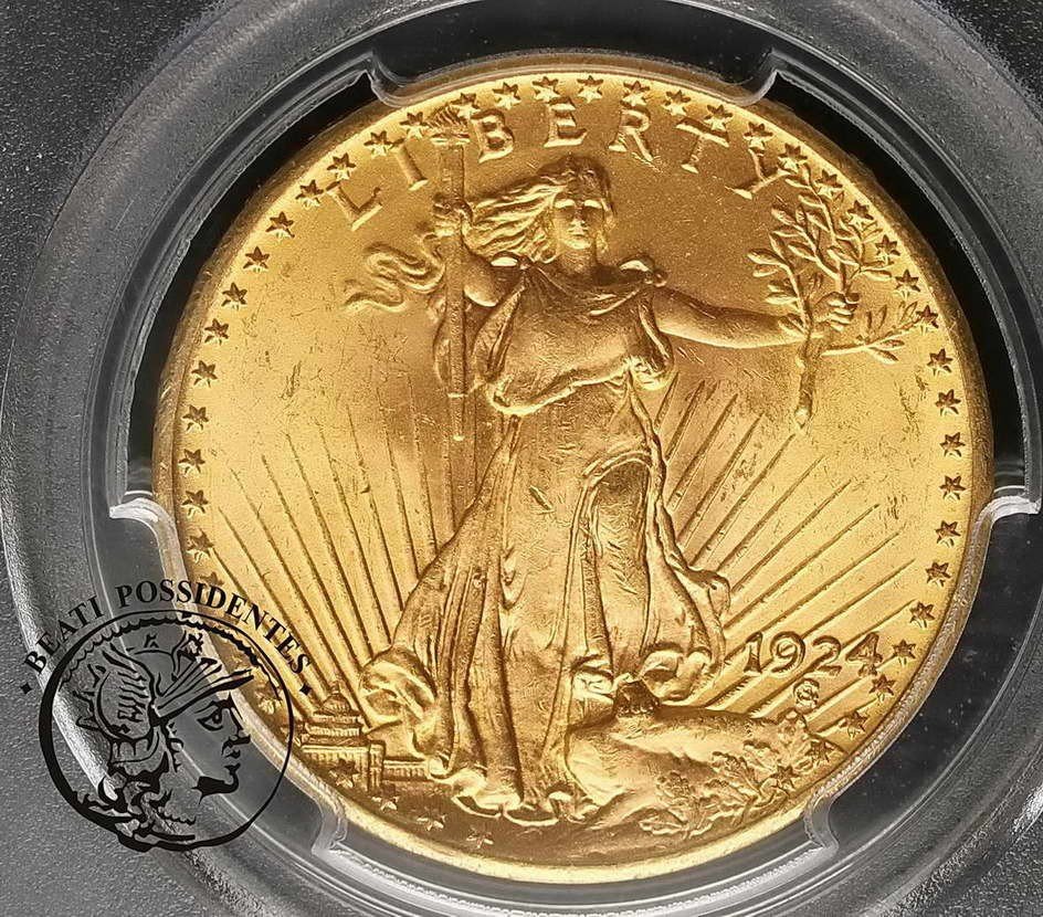 USA 20 dolarów 1924 Philadelphia PCGS MS 64