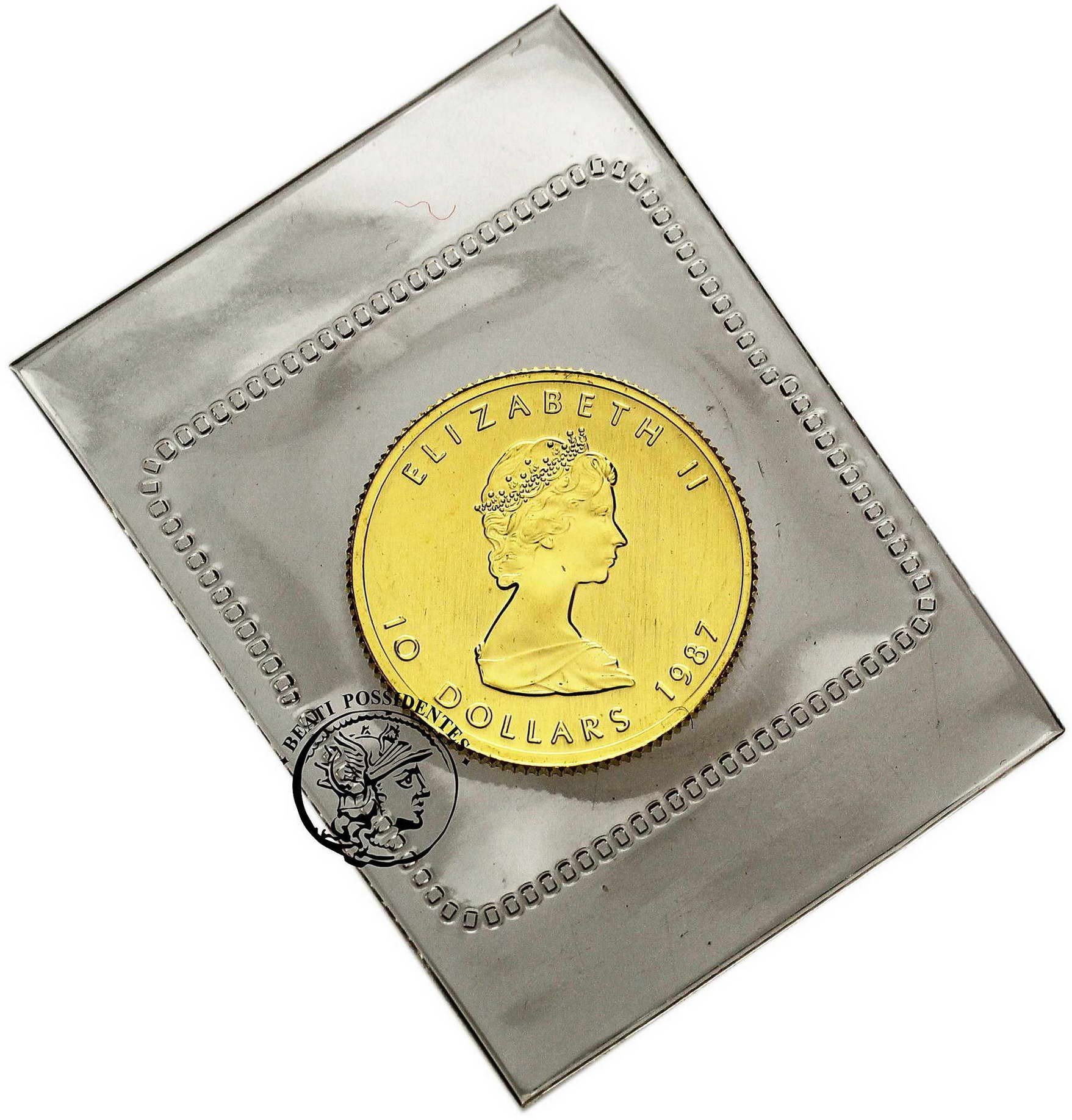 Kanada 10 $ Dolarów 1987 1/4 uncji złota st.1