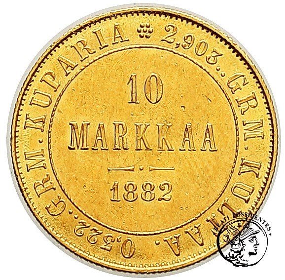 Finlandia 10 Marek 1882 Aleksander III st. 1-