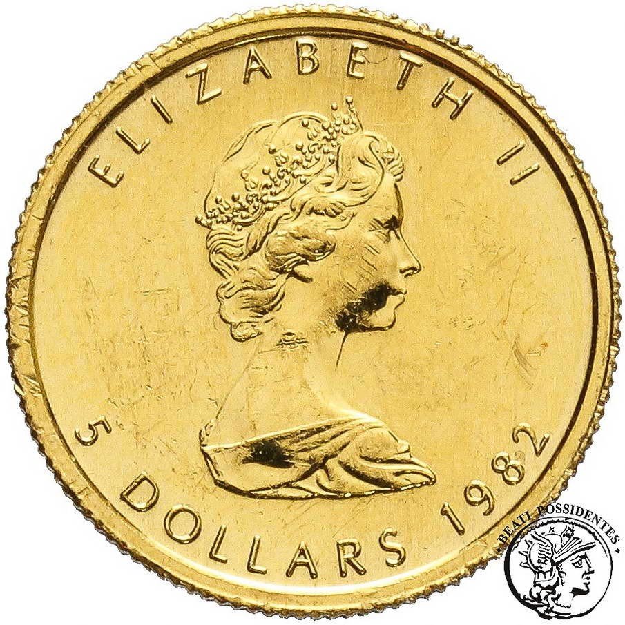 Kanada Elżbieta II 5 dolarów 1982 1/10 Oz st. 1-