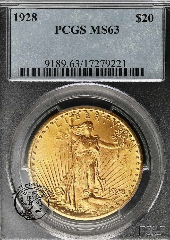 USA 20 dolarów 1928 Philadelphia PCGS MS 63