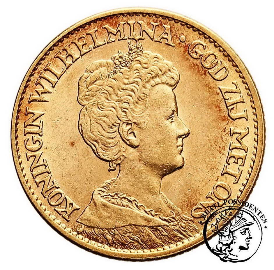 Holandia Wilhelmina 10 Guldenów 1912 st. 2+