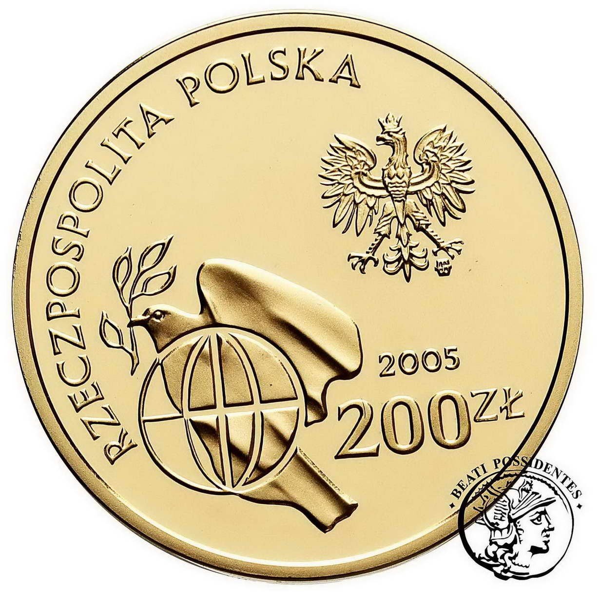 Polska III RP 200 złotych 2005 zakończenie II wojny st. L
