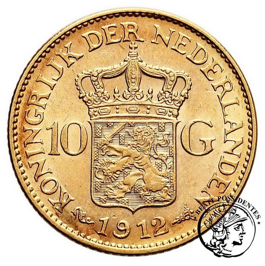 Holandia Wilhelmina 10 Guldenów 1912 st. 2+