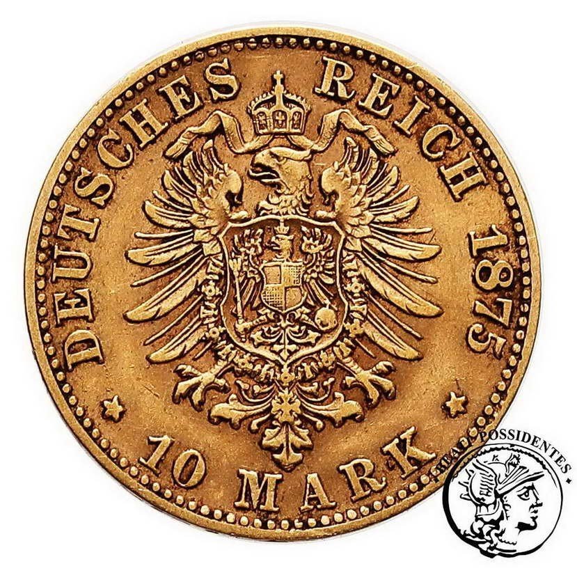 Niemcy Prusy  Wilhelm I 10 Marek 1875 C Frankfurt st. 3