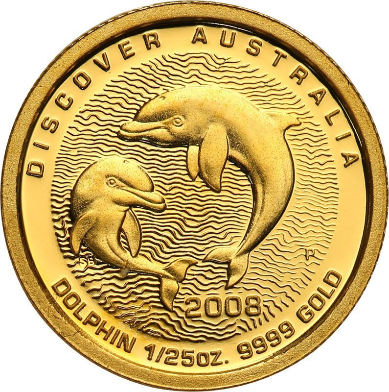 Australia 5 dolarów 2008 delfin st.L