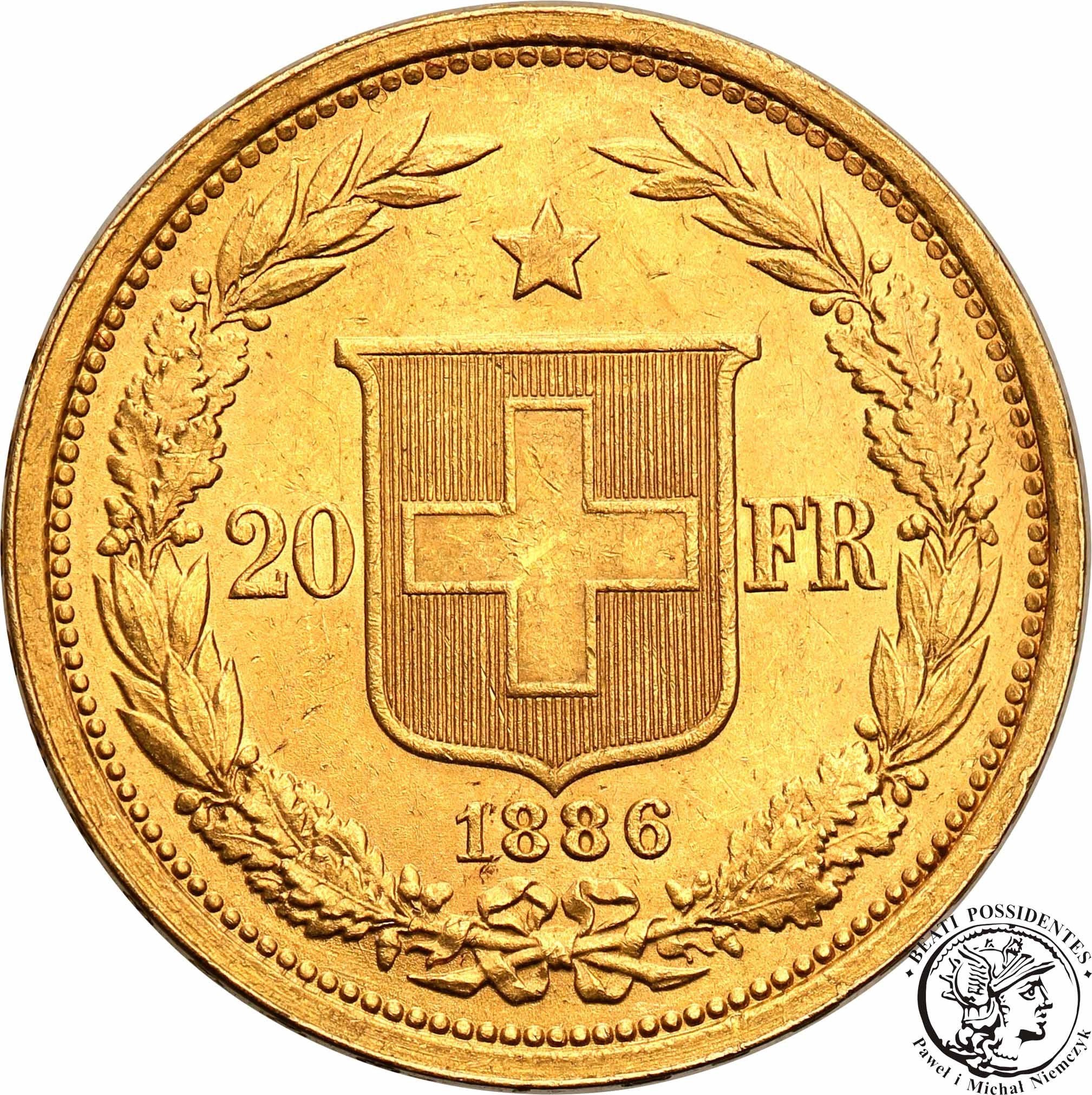 Szwajcaria 20 franków 1886 st.1-