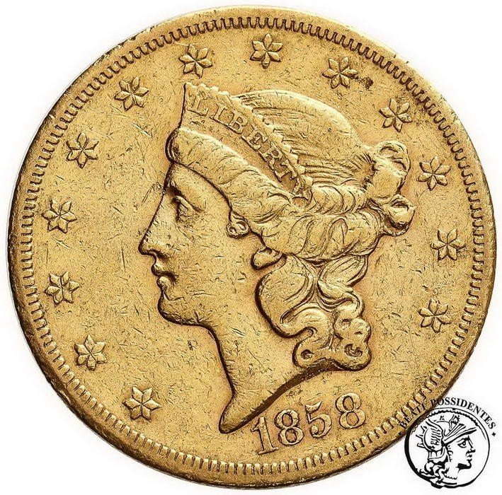 USA 20 dolarów 1858 S San Francisco st.3