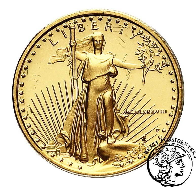USA 5 $ Dolarów 1988 Philadelphia 1/10 oz Au .999 st.L