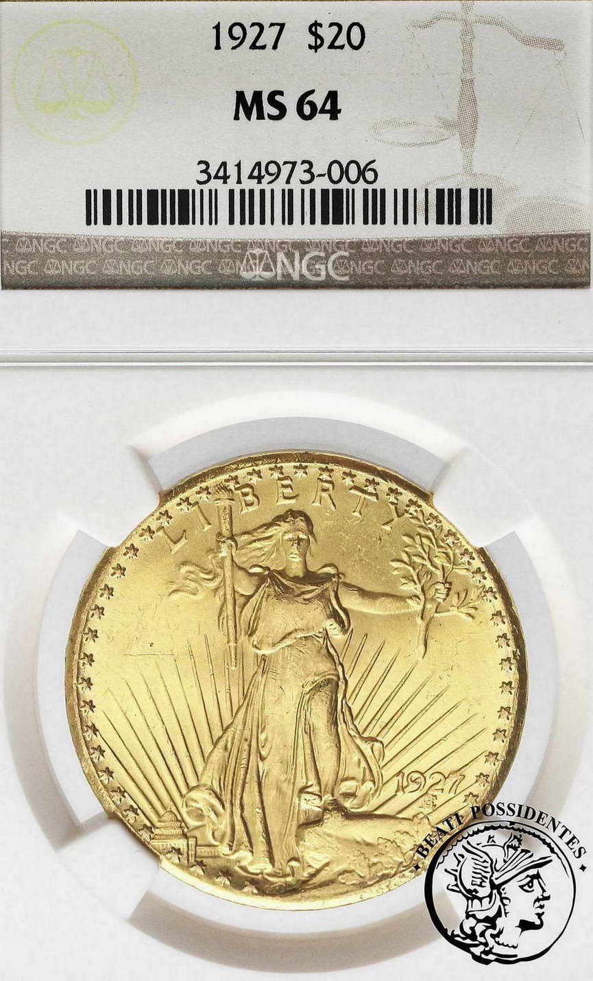 USA 20 dolarów 1927 Philadelphia  NGS MS 64