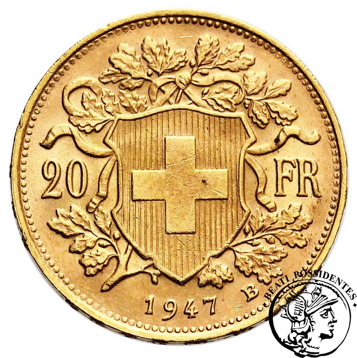 Szwajcaria 20 franków 1947 Vreneli