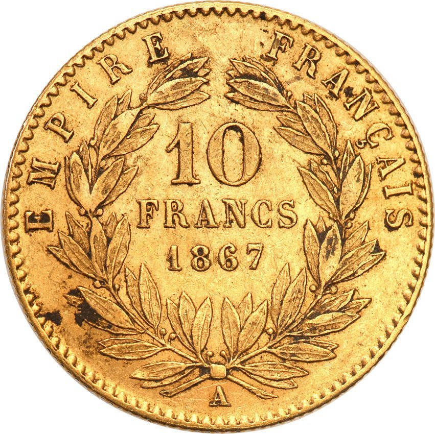 Francja 10 franków 1867 A st.2