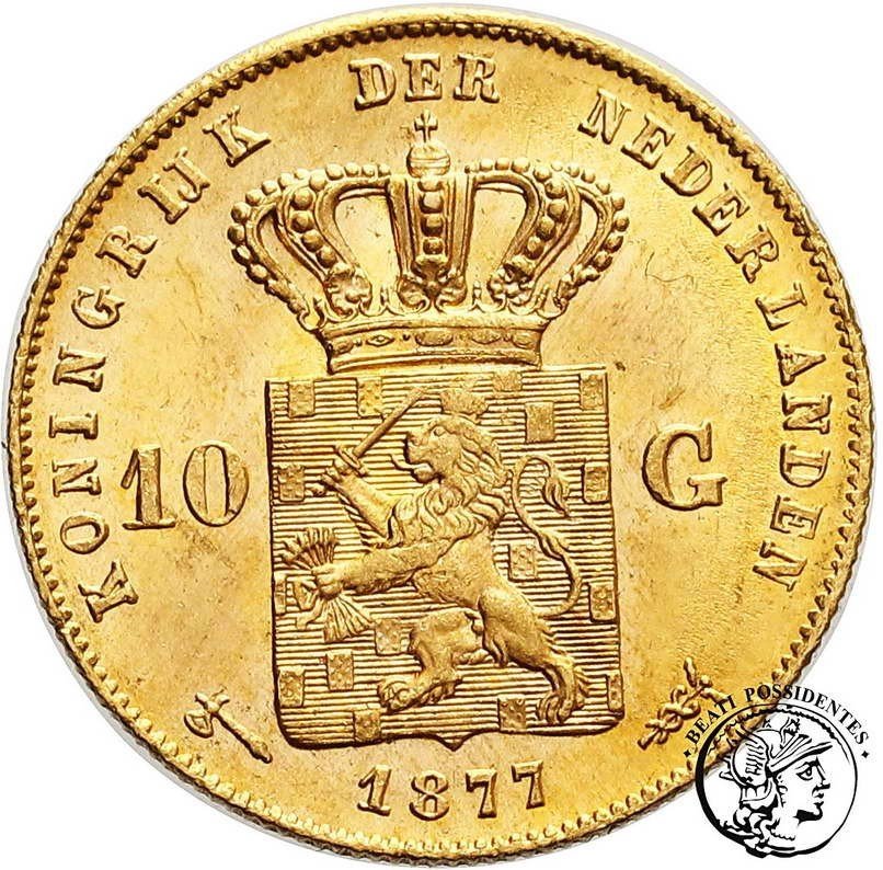 Holandia 10 Guldenów 1877 st. 1