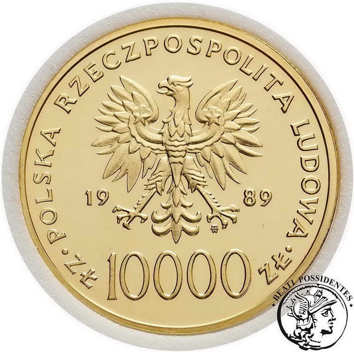 Polska Jan Paweł II 10000 złotych 1989 (na kratce) st. 1-/1
