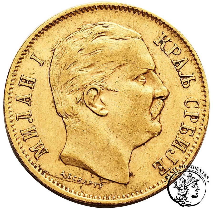 Serbia 10 dinarów 1882 st. 3+