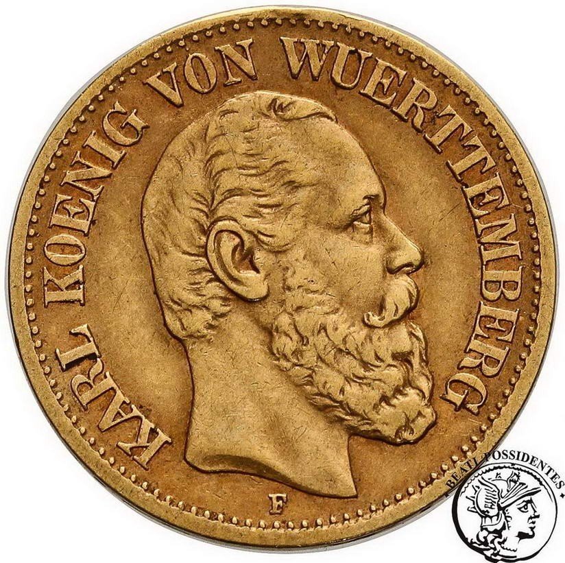 Niemcy Wirtembergia Karol 10 Marek 1881 F st. 3