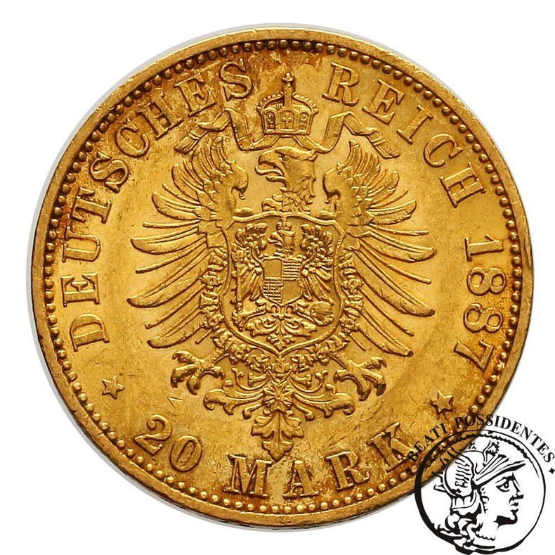 Niemcy Prusy Wilhelm 20 Marek 1887 A
